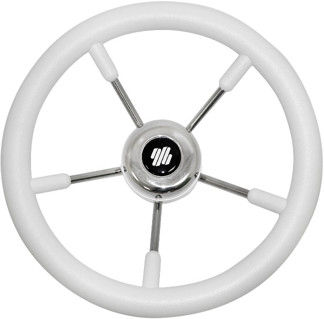 Колесо рулевое Ultraflex 350мм белое немагнитная сталь (V.57W)